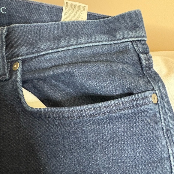 Banana Republic Traveler Pants Men 33x34 Navy Blue Slim Fit Stretch Chino Casual - Picture 2 of 3